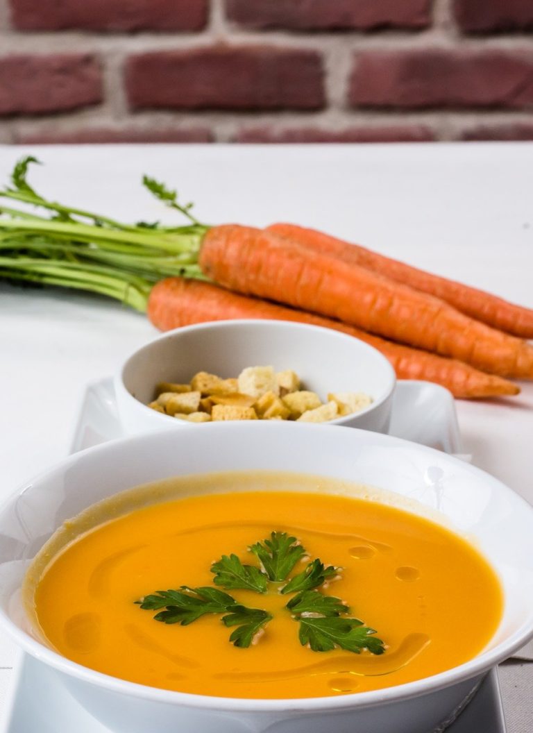 carrots soup, fresh soup, food